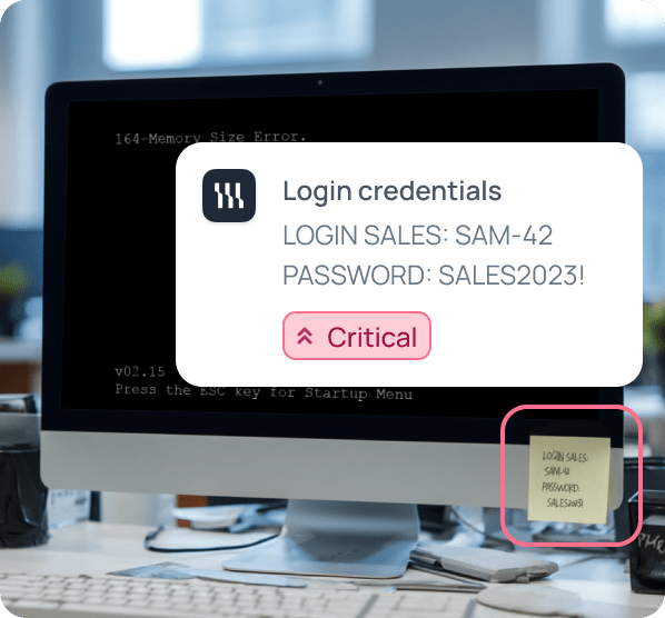 Credential exposure via helpdesk screen photo